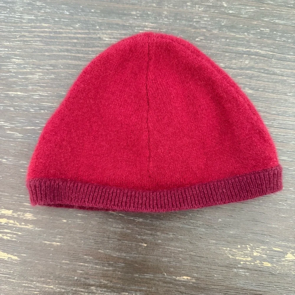 Red Envelope Baby Red 100% Cashmere Beanie Hat OS